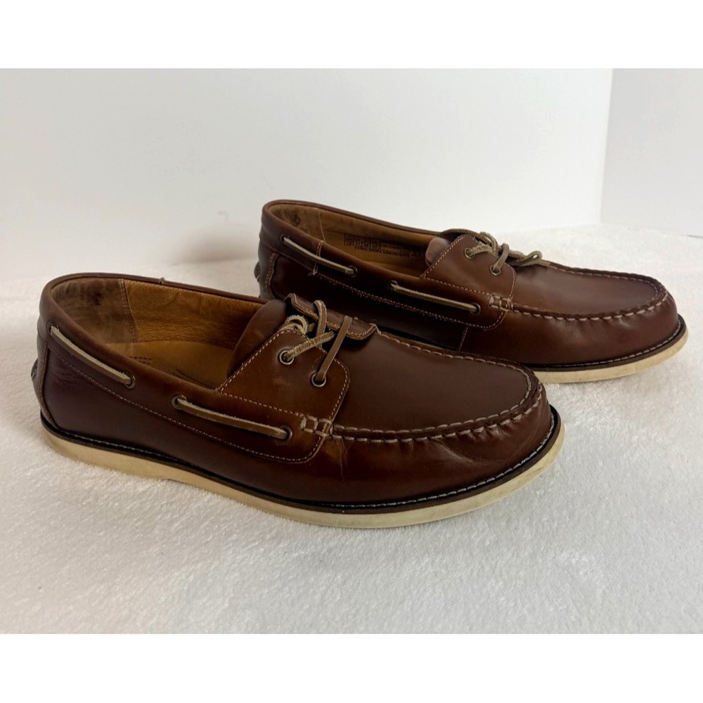 Vionic Men's Brown Leather Boat Shoes Loafers Comfort Casual Size 12